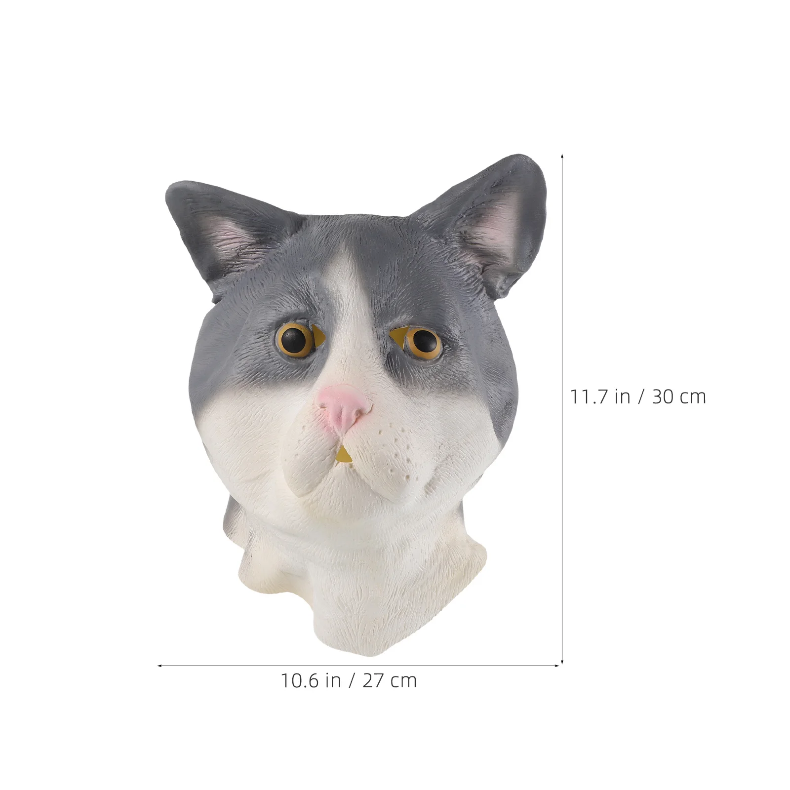 Maschera per testa di gatto Adulti Lattice realistico Maschera per animali di Halloween Costume cosplay spaventoso Copricapo per feste Accessori per costumi di gatto divertenti