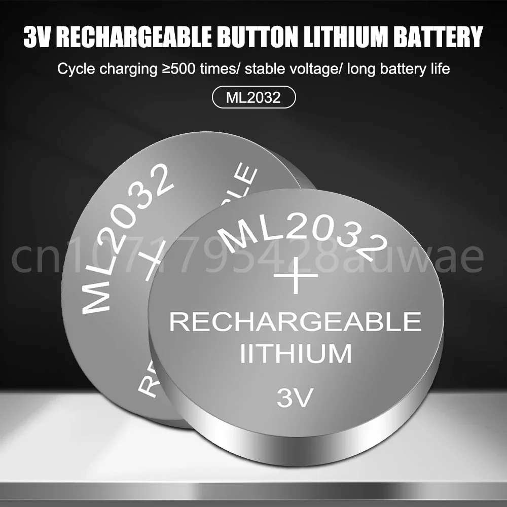 1-5PCS ML2032 3V Li-ion Rechargeable Battery for Computer Motherboard Remote Control Electric Toy Watch Flashlight Replace Cell