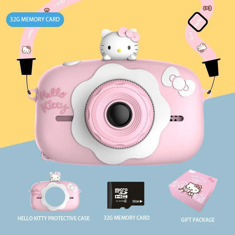 4000W Kawaii Camera Sanrio Hello Kitty Anime Cute Child Digital Camera Hd Video Play Music Game Anti-Fall Outdoor Birthday Gift