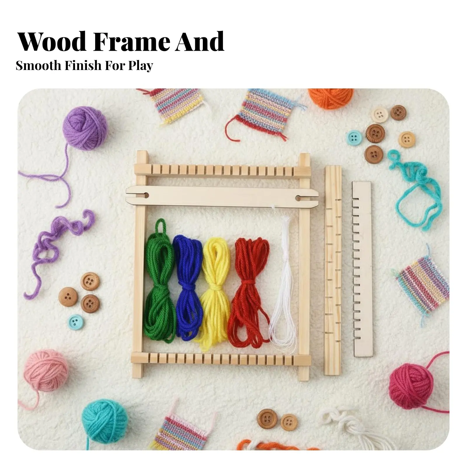 Wooden Weaving Loom Kit Ability Development Kids Loom Kit Beginner Weaving Set Screen-No-Screen Fun Educational Toy Easy to Use