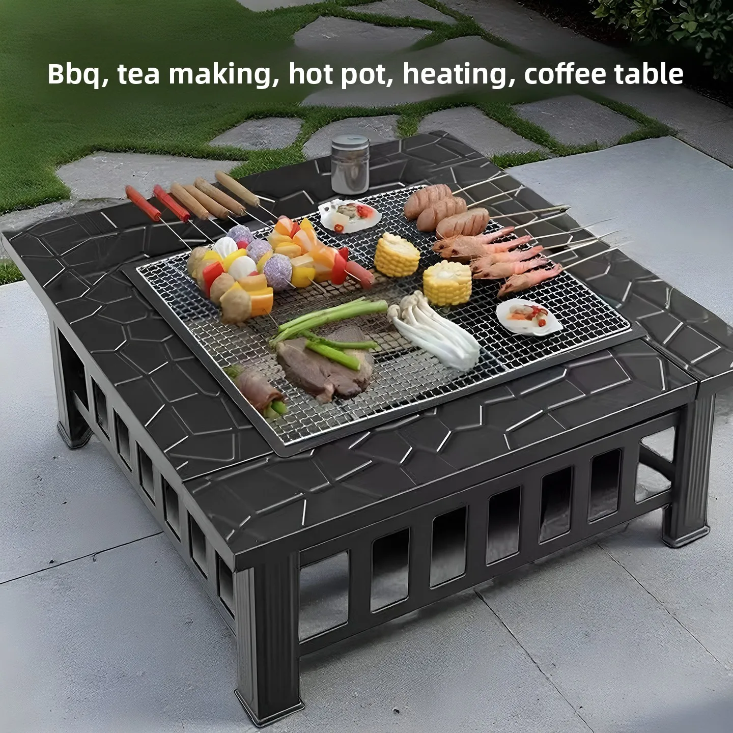 

Новый уличный набор для барбекю 2024 года: портативная печь-стол для чаепития и приготовления пищи, на угольном топливе, вес 3,5 кг, для 5+ человек