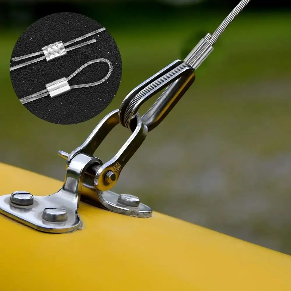 Double Hole Cable Crimp Ring Aluminum Material Steel Construction Aluminum Sleeve Clamps Double Barrel Design M 1 to M 12 Sizes