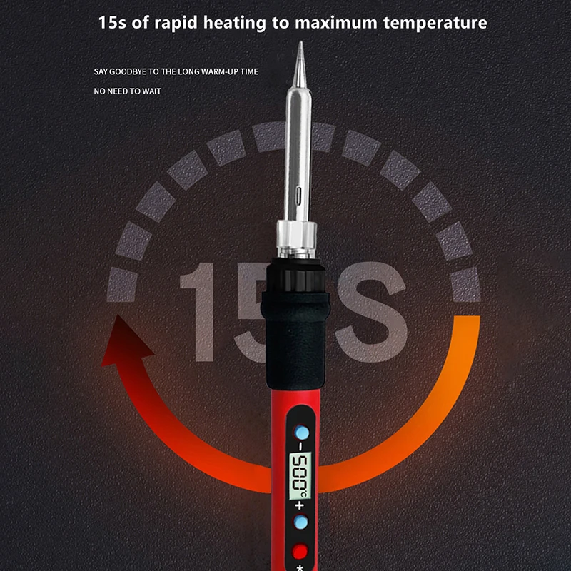 1Pc Digital LCD Display Soldering Iron 80W With ON/OFF Switch Ceramic Heater Soldering Tips Adjustable Temperature Welding Tools