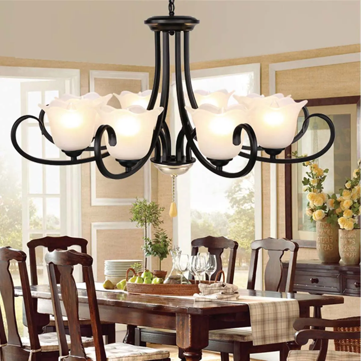 Ceiling Fan Pull Chain Set High Quality Resistant Beaded Design Comfortable Touch Vintage Aesthetic for Ceiling Light