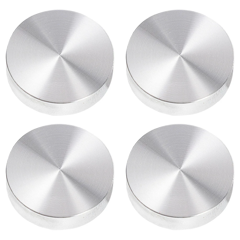 4 Pcs Round Solid Aluminum Cake Circle Disc Discs Adapter Table Base for Glass Top Dining Alloy Tea Metal