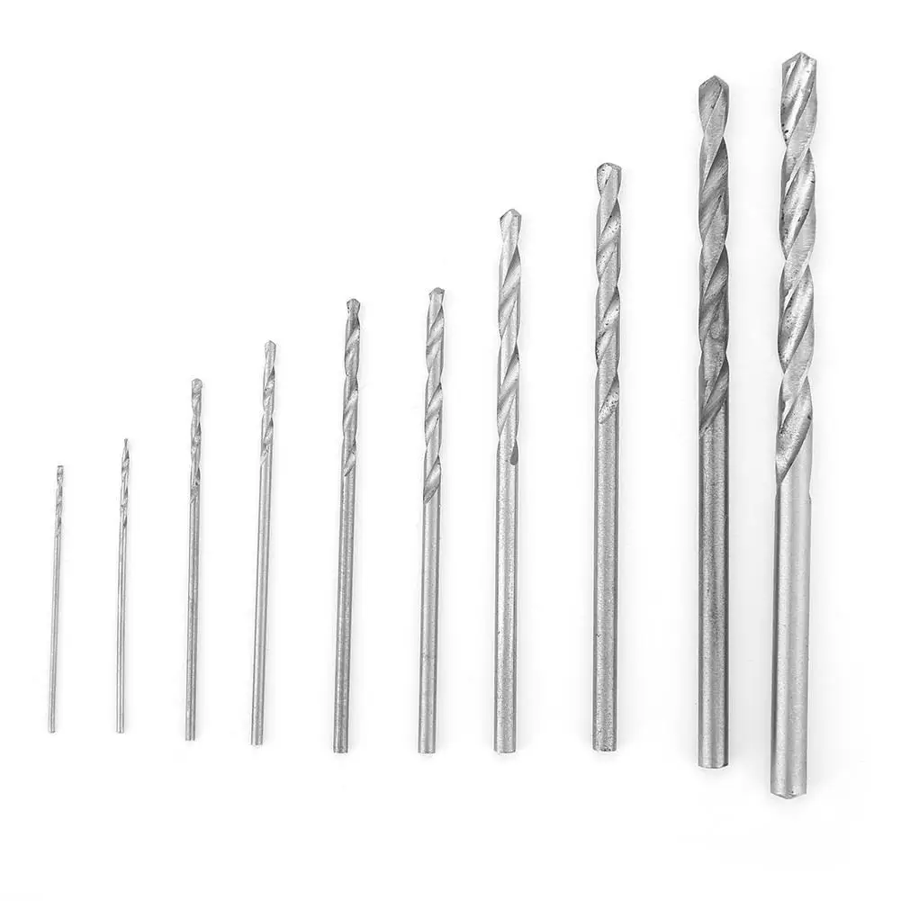 

10Pcs Twist Drill Bit Set HSS Straight Shank 0.5-3mm Durable Woodworking Metalworking Drilling Tools Wholesale