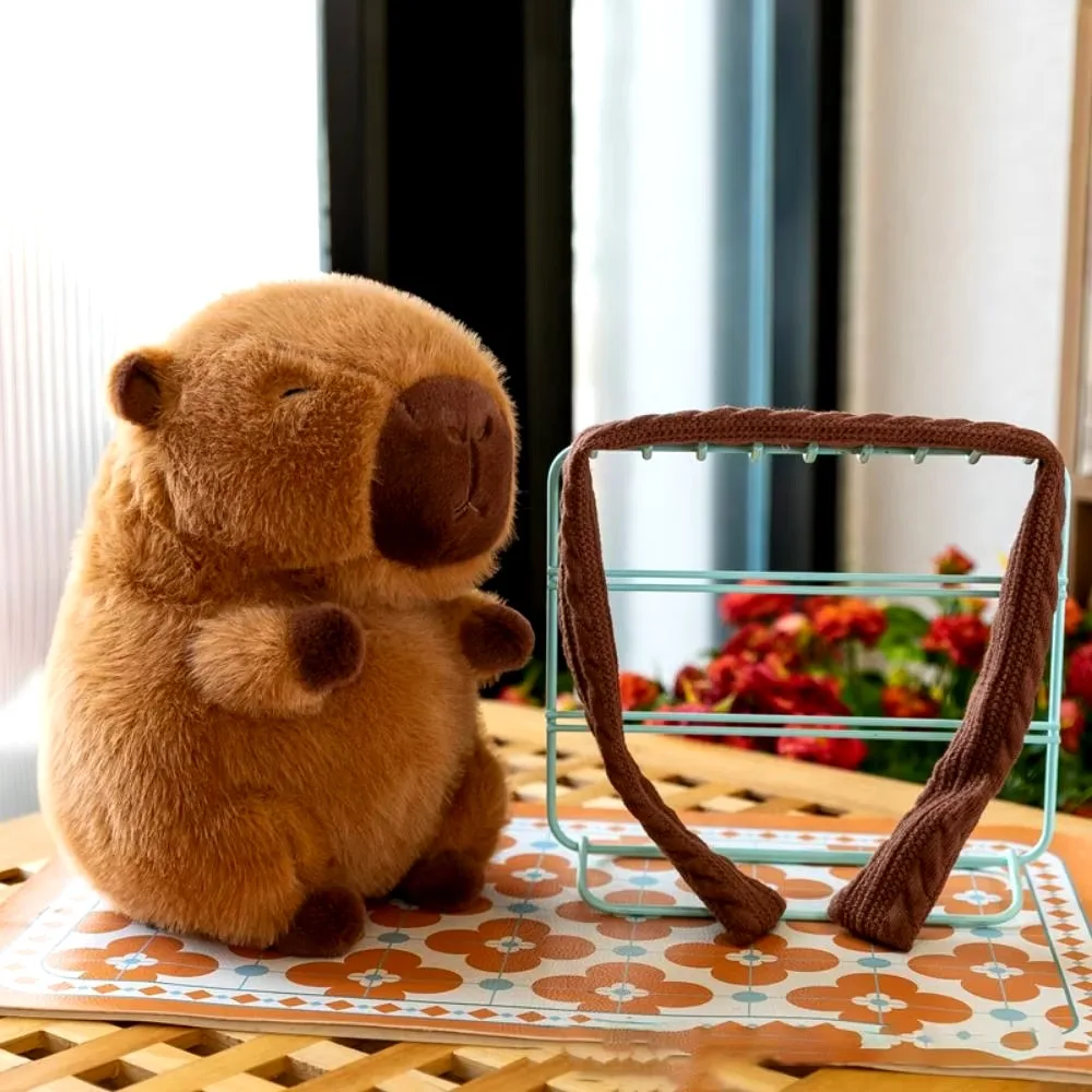 Mode Afneembare Sjaal Capibara Pluche Pop Zachte Verjaardagscadeautjes Simulatie Capibara Ornamenten PP Katoen Pluizige Dierenpop