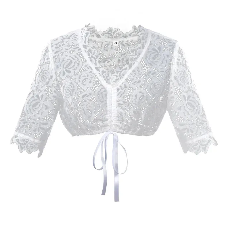 فستان ديردل التقليدي للفتيات في العصور الوسطى الألمانية في ميونيخ، مهرجان البافاري، خادمة البيرة، تطريز الأزهار، تكلفة تنكرية lf[5 #6