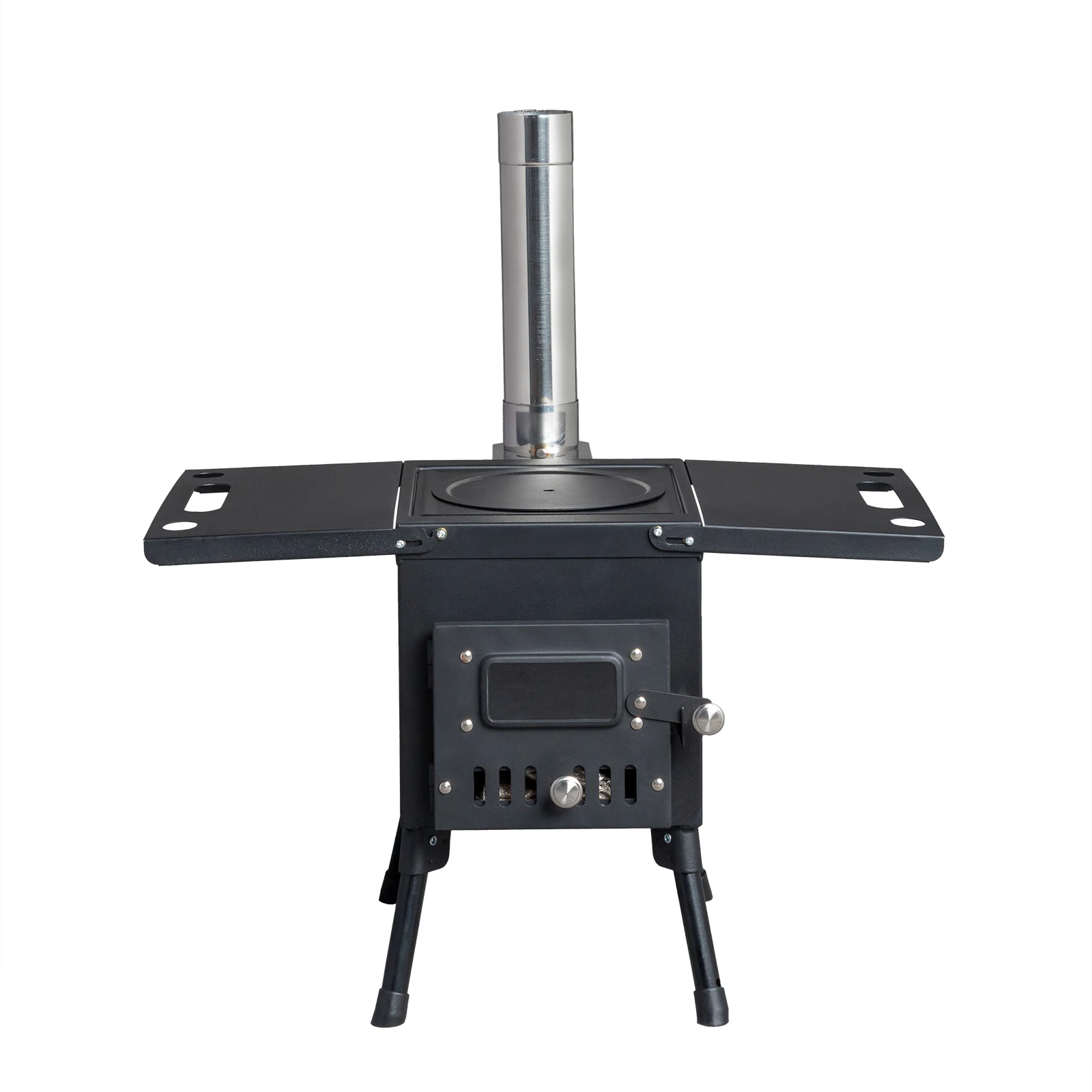 Black iron top with chimney Camping stove