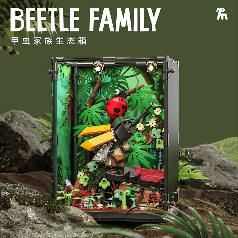 building blocks Beetle Family Ecological Box Assembling toy ABS plastic Creative Home Decor gift for boys and girls
