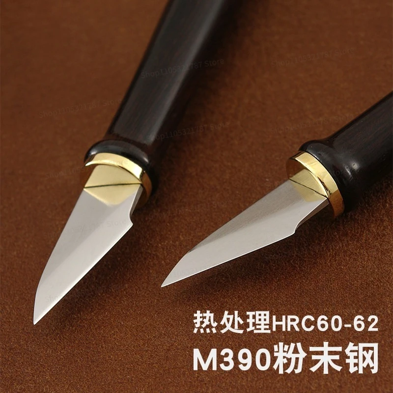 Powder Steel M390 Carving Knife Cutting Leather Knife Hand DIY Leather Tools