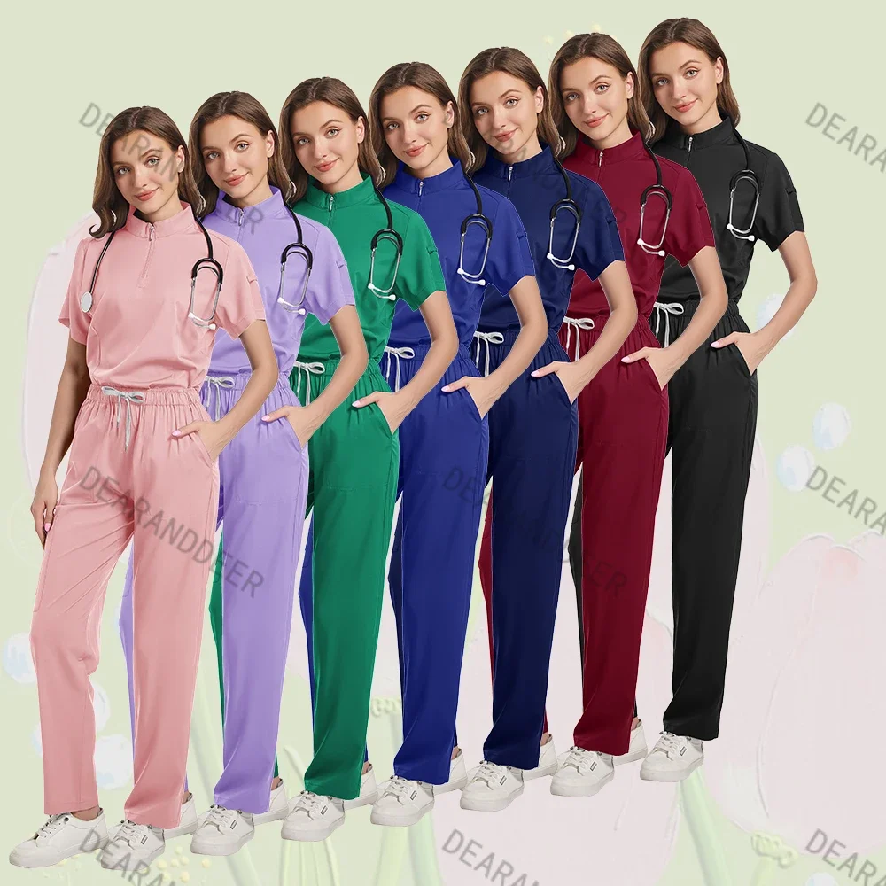 Women's fashion medical nurse uniform high-quality fabric beauty salon dental hospital surgical nursing clinical surgical set