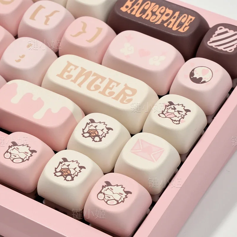 

Розовая школьница Моа, милая механическая клавиатура, клавиатура, офисная игра 68/87/108, маленькая пчелка