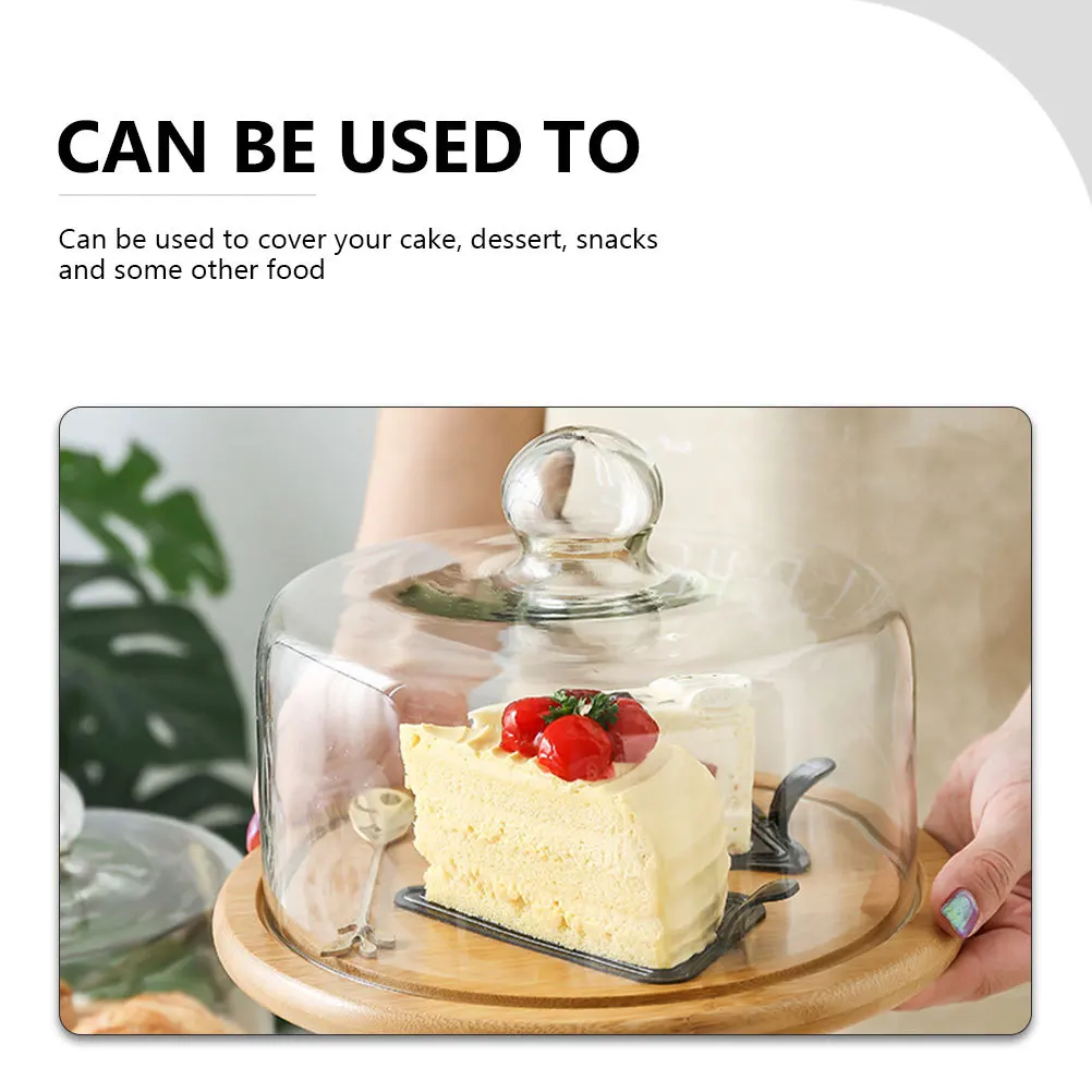 

1Pcs Glass Cake Cover Household Food Cover Sturdy Wear-Resistant Compact Size Fresh Keeping Household Cake Dome