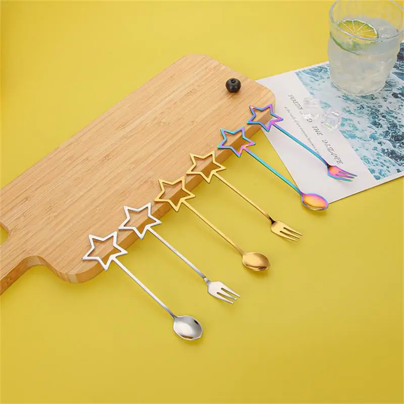 30PCS Cutlery Teaspoon Portable Stirring Coffee Spoon Kitchen Supplies Tableware Ceramic Handle Creative Stainless Steel Spoon