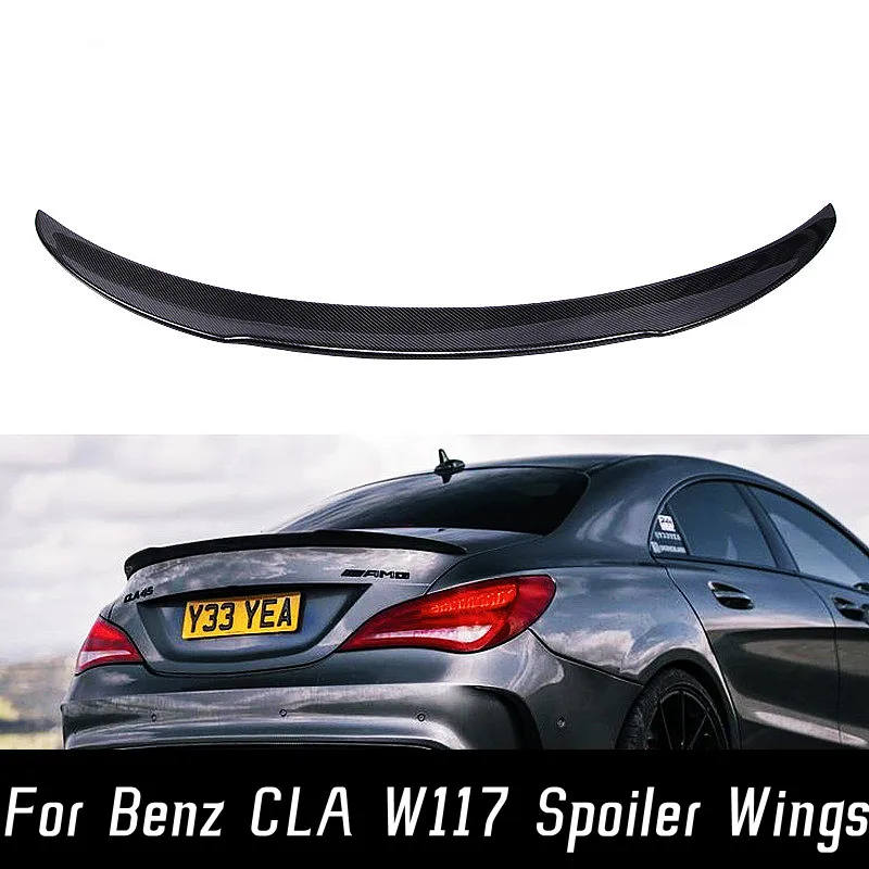 

Real Carbon Fiber Bodykit Car Rear Trunk Spoiler Wings For Mercedes-Benz CLA W117 C117 A45 AMG 2013+ Tuning Exterior Accessories