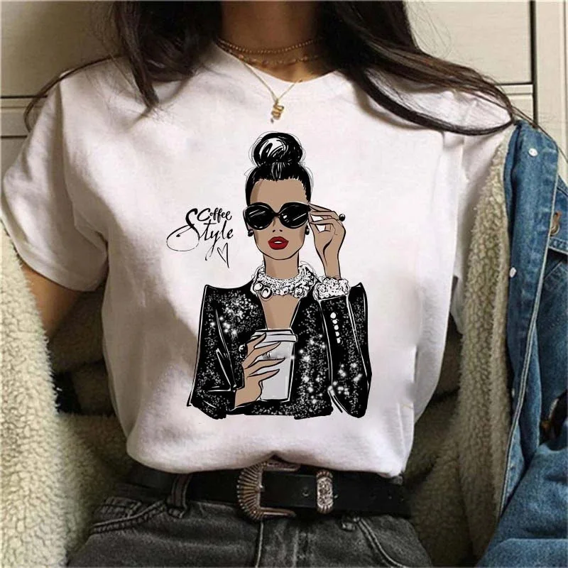 Maycaur Hot Sales Printed Female Tshirt Women Fashion Graphic Printed T-Shirt Harajuku Korean Style Short Sleeves Clothes Female