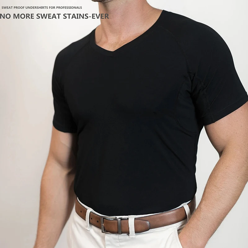 Custom Anti-Odor Perfect For Business Work Gym Sports Evening And Day Wear Stop Sweat Marks Proof Shirt Undershirt