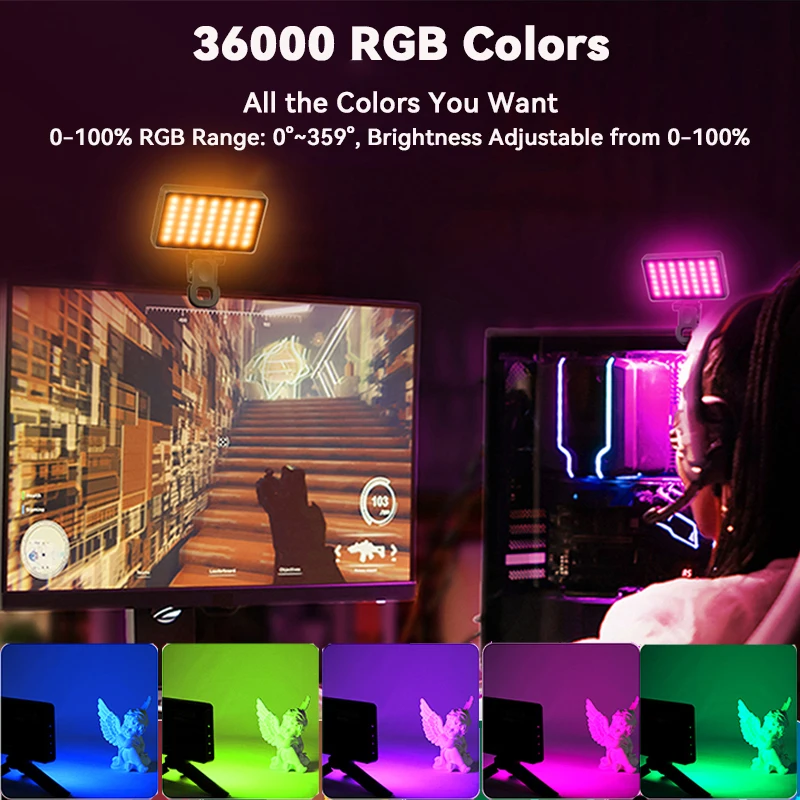 LED RGB カメラライトフルカラー出力ビデオライトキット調光可能 2500K-9000K 二色パネルライト CRI 95+ 充電式 3100mAh
