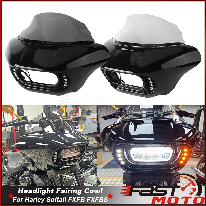 

Front Headlight Windshield Mask Cowl Fairing Cover Accesorios Para Moto For Harley M8 Softail Fat Bob FXFB 18-19 114 FXFBS 18-24