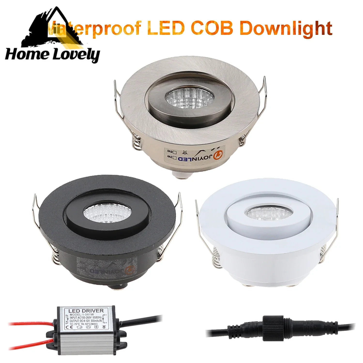 

10PCS LED Waterproof Kitchen LED Downlight IP65 Dimmable 220V 3W Bathroom Toilet Eaves Black Ceiling Lamp Spot Light