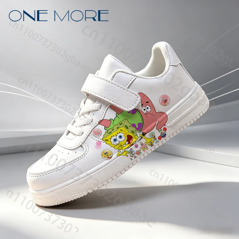 Ships in 24 Unisex Cute SpongeBobs 7-18 Year Old Sneakers Cartoon Pattern Printed Boys Girls Leisure Tennis Shoes