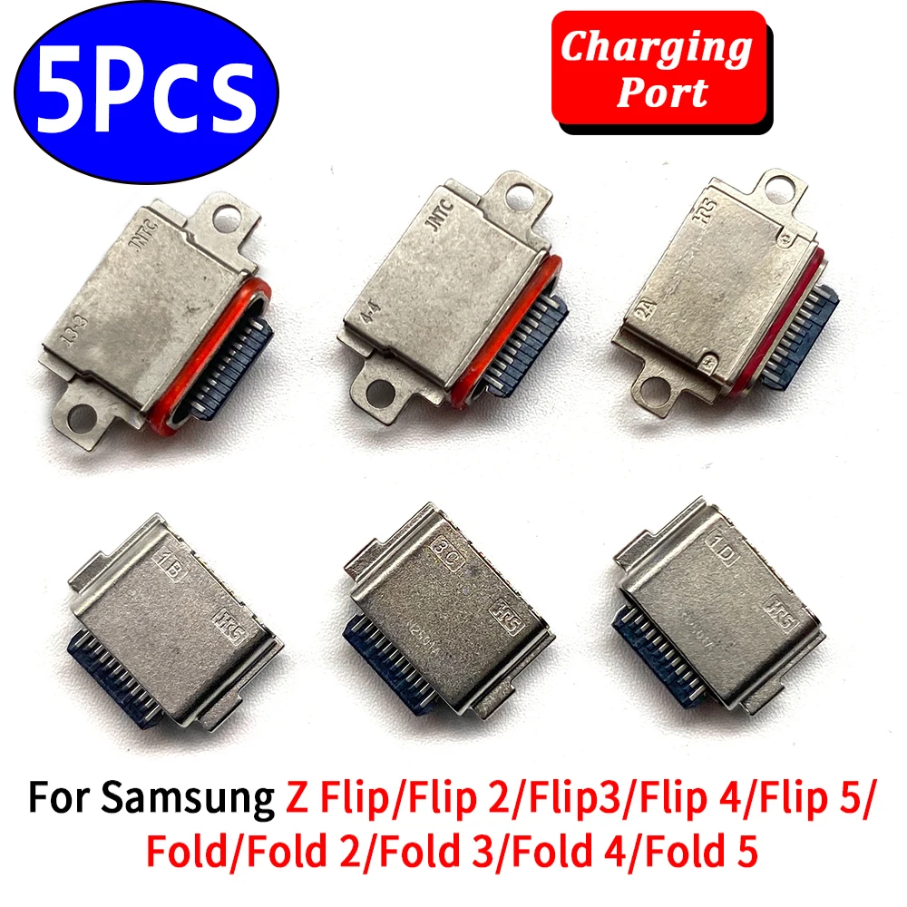 5Pcs，NEW Charger Micro USB Charging Port Dock Connector Socket For Samsung Z Flip Fold 2 3 4 5