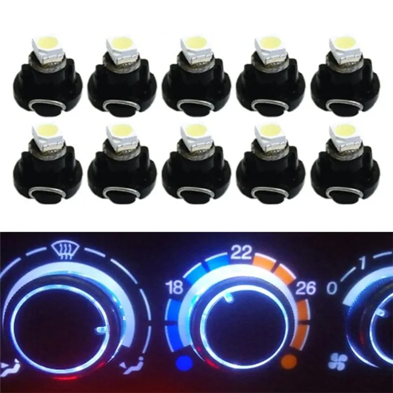 10Pcs T3 Car Bulbs Neo Wedge Climate Gauges Dashboard Control Lights 1 SMD LED Low Consumption High Bright Long Lifespan