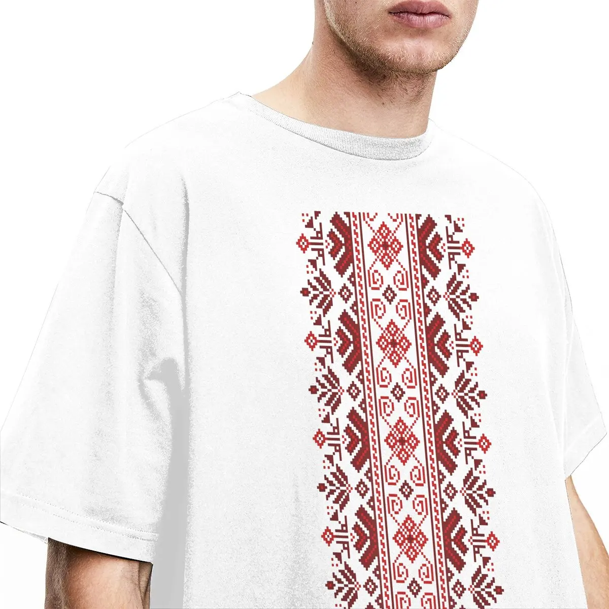 Men\'s T-Shirt Thread Embroidery Vyshyvanka Fashion Cotton Tee Ukrainian Folk Ethnic Ornament T Shirt Clothing Gift Idea