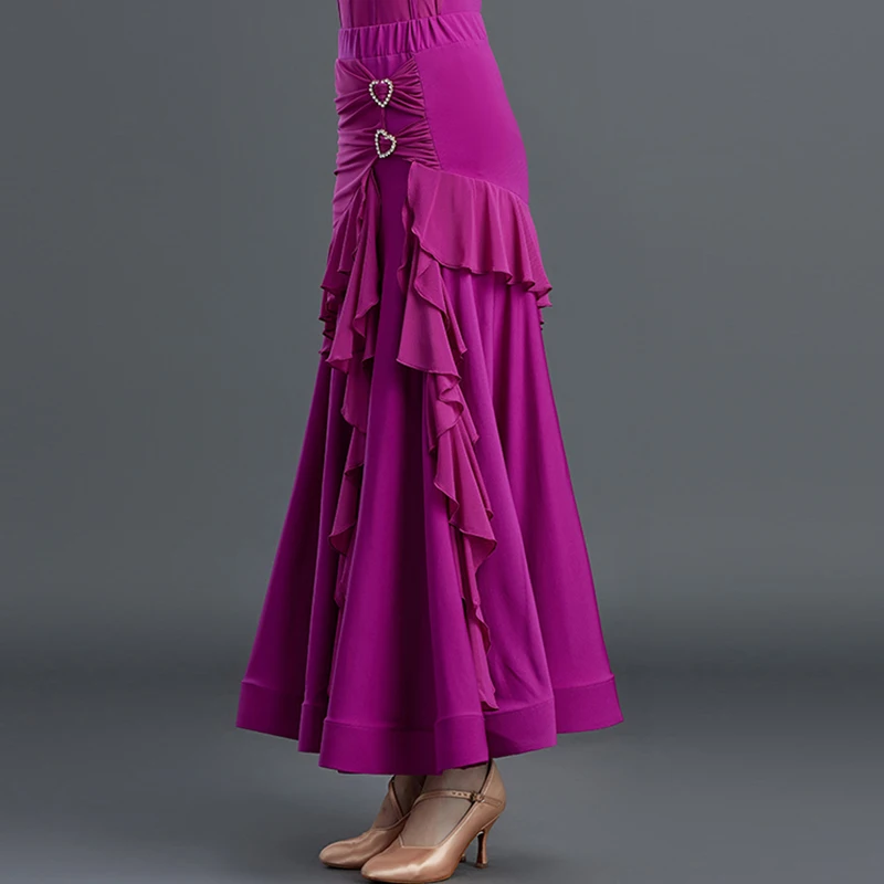 Ballroom Dans Kostuum Womens Prom Competitie Rok Volwassen Prom Wals Dansvoorstelling Praktijk Kleding Dansen Rok XH2546