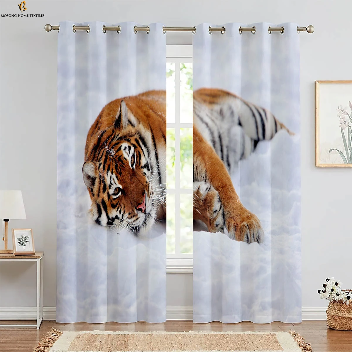 

Window Decoration Curtains Tiger Lion Animal 3d Printing Curtains Bedroom Kitchen Living Room Decoration Curtains Easy To Wash