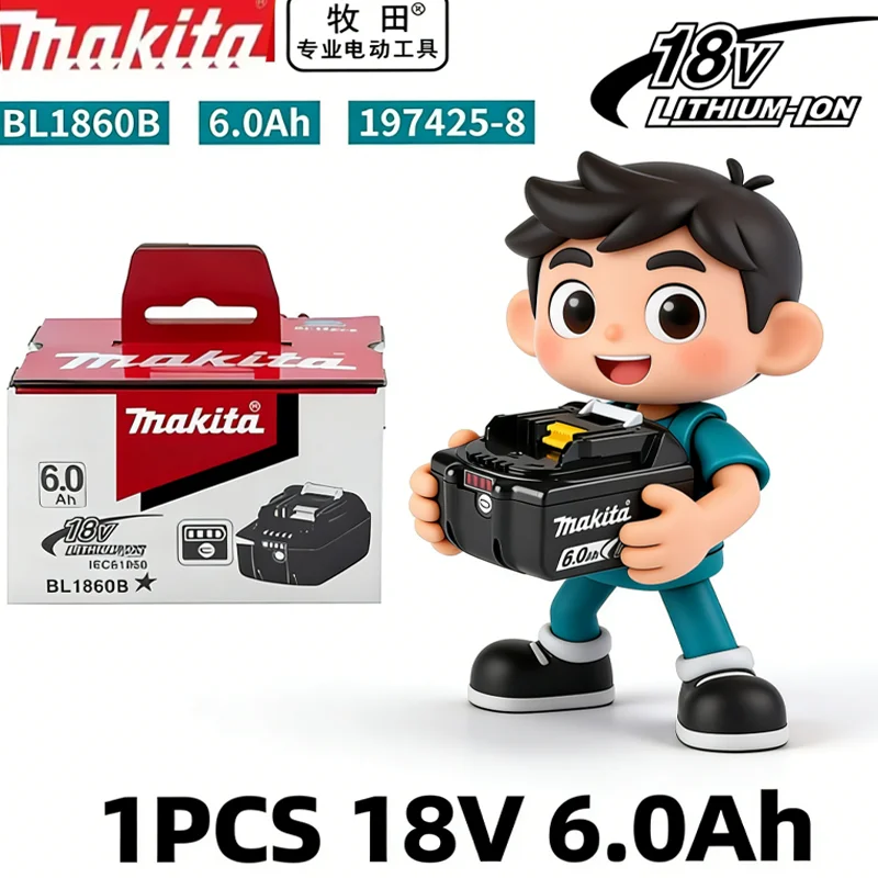 

Makita Аккумулятор BL1860 18В 6Ач 5Ач 3Ач 2Ач для электроинструментов, литий-ионный, замена LXT BL1850 BL1840 для шуруповерта 18В с BMS TPCE