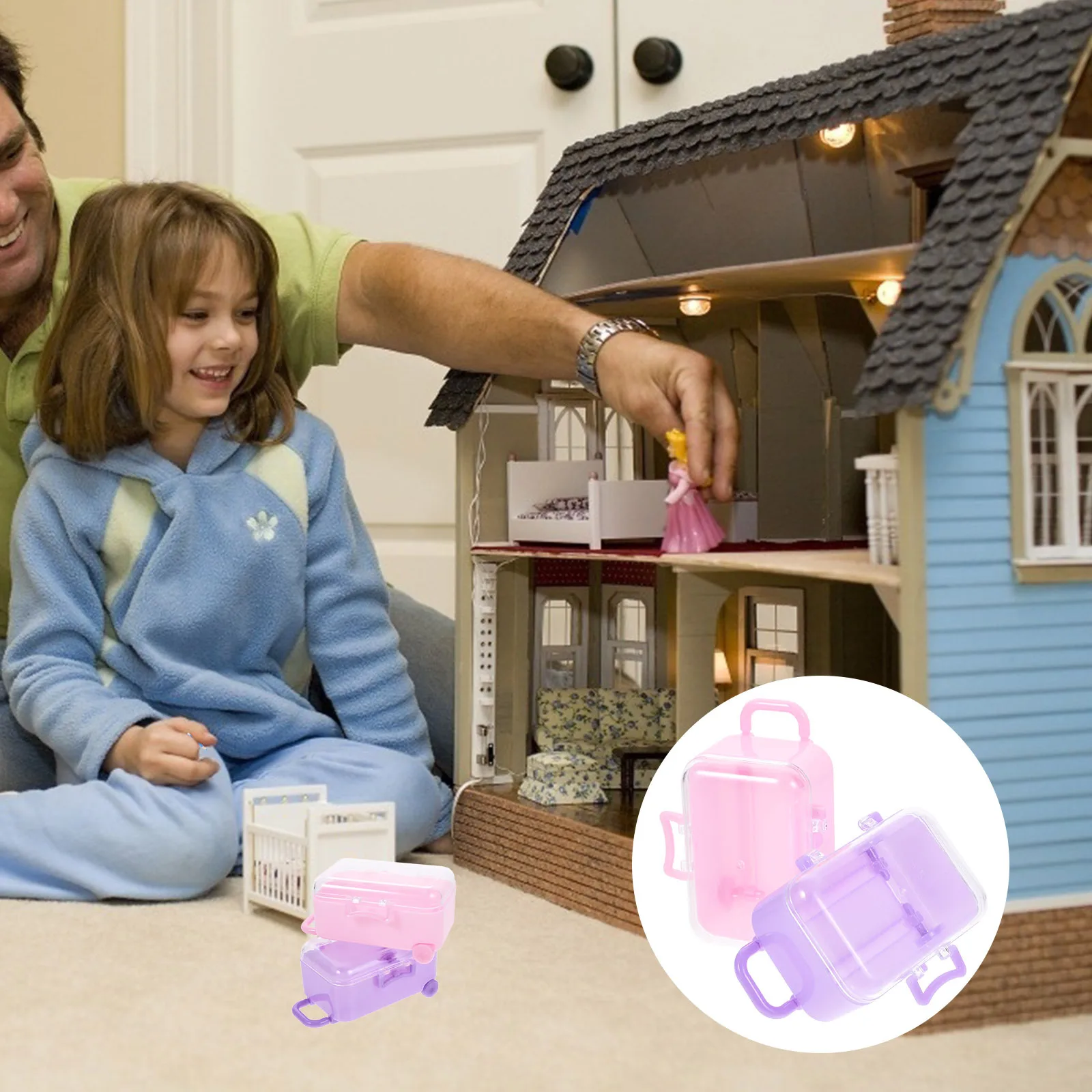 2pcs Luggage Case Accessories Baby Mini Suitcase Storage Organizer For Items Fashion Adorable Travel Set Decoration