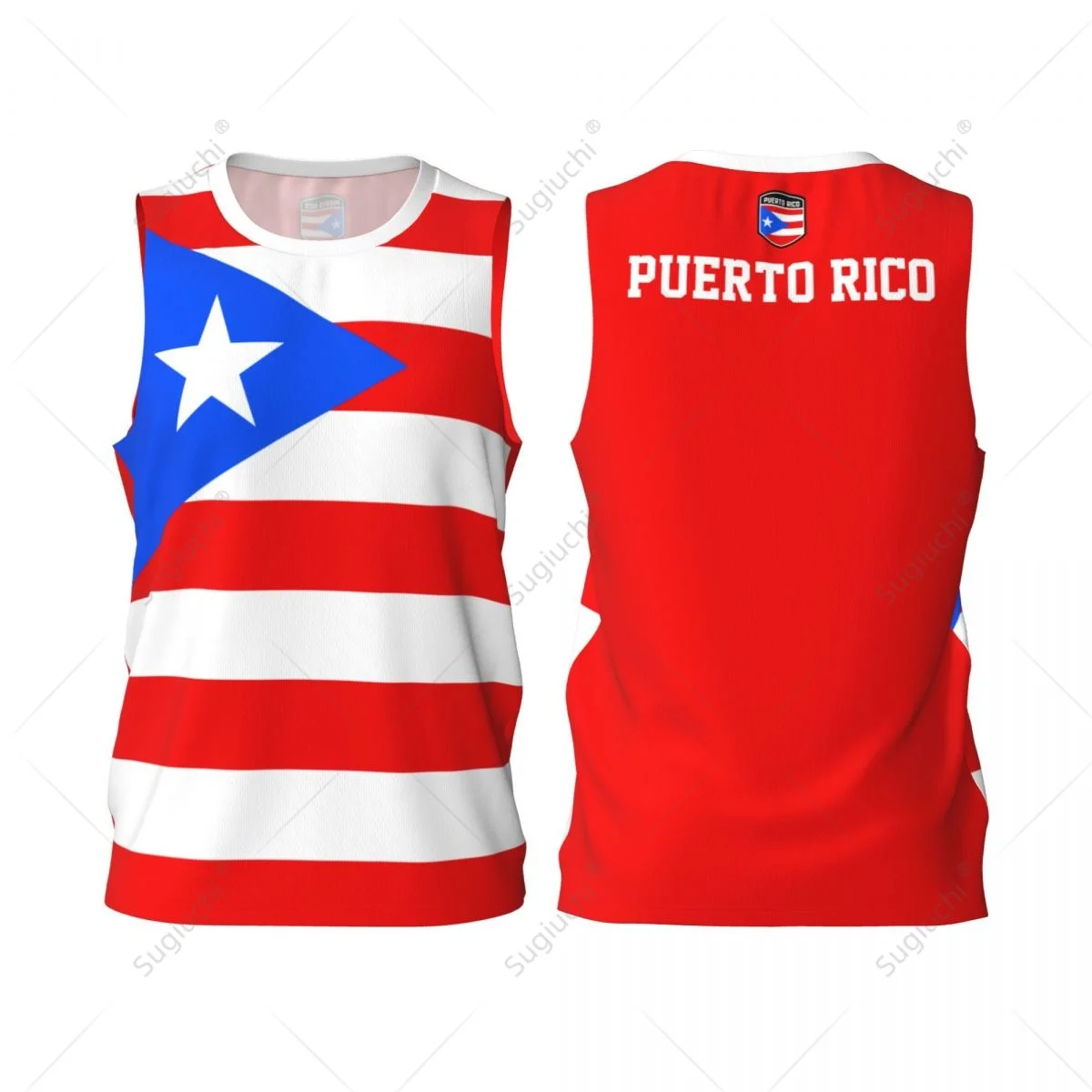 Puerto Rico Flag Men Basketball Sports Running Fitness Multifunction Sleeveless tshirt Exclusive Custom Name Nunber