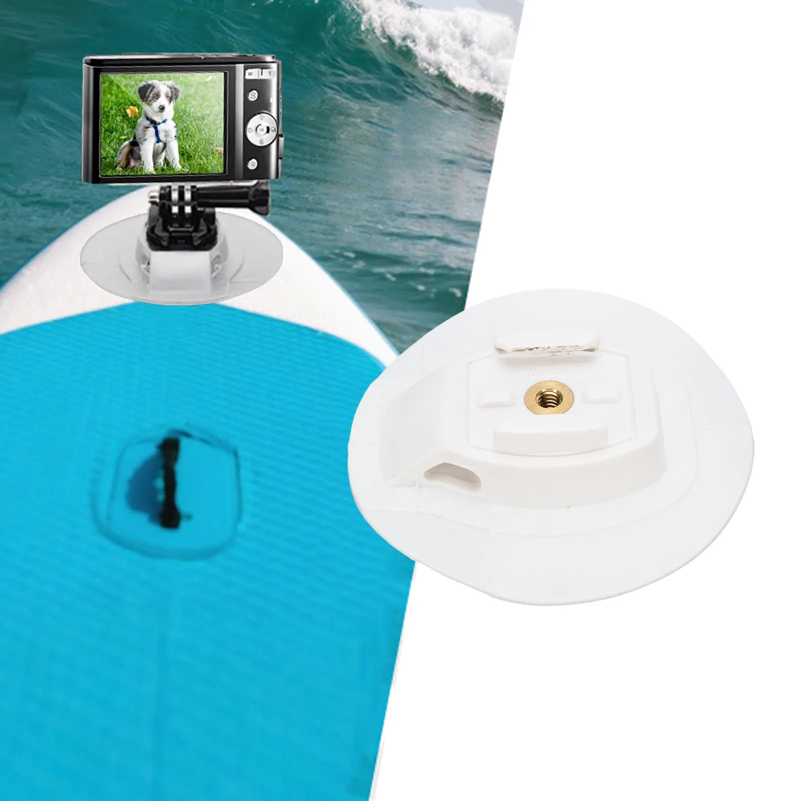 Surfboard Camera Mount Base Replacement Sturdy Easy To Install PVC Lightweight Surfboard Kayak Camera Bracket for Water Sports
