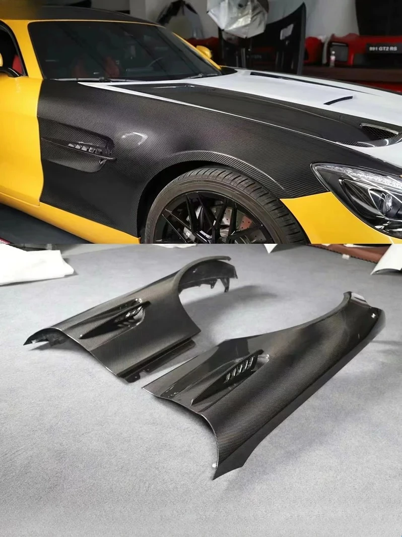 

Для Benz AMG GT GTS GTC GTR Стиль Углеродное волокно FRP Передние боковые крылья Крыло с вентиляционными отверстиями Комплект кузова автомобиля