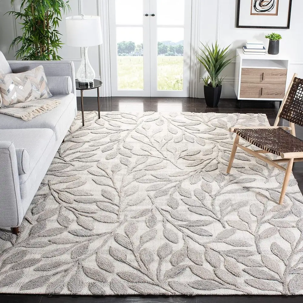 

Collection 8' x 10' Beige SHA302B Handmade Botanical Wool Area Rug