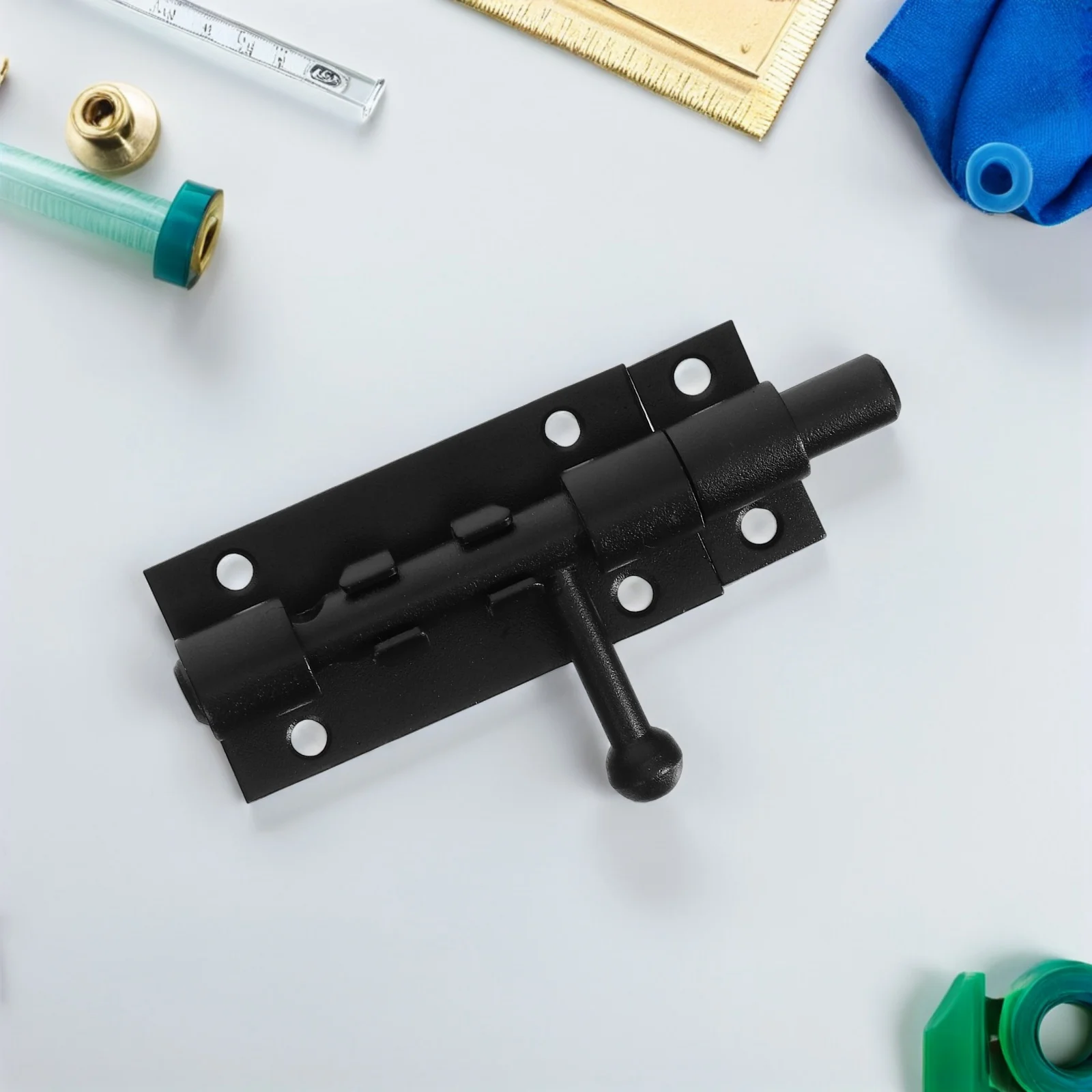 

4 Inch Stainless Steel Latch Lock - Lockable Slide Bolt for Barn Door Garden Gate Metal Interior Exterior Door Hardware