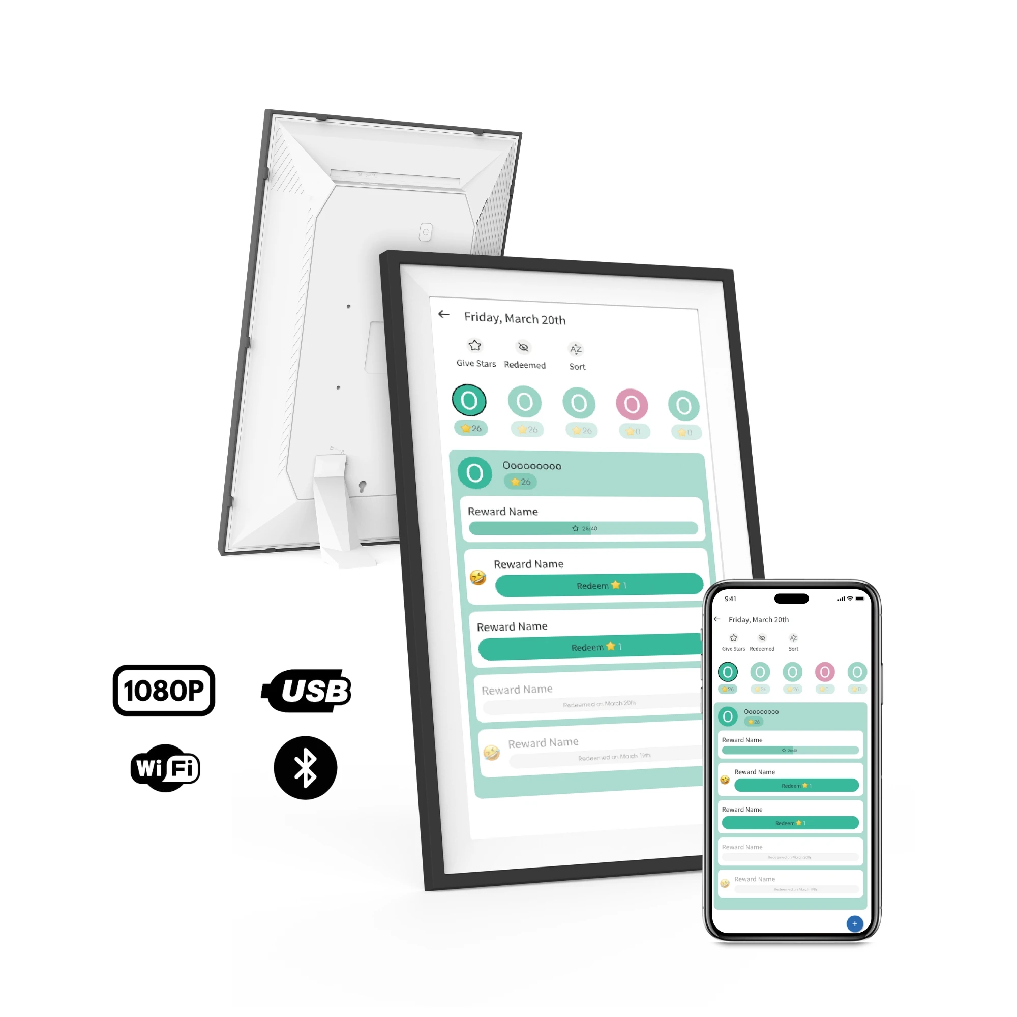 

15.6 Inch Smart Digital Family Calendar Android14 Desktop Touch Screen Chore Chart To-Do List Notepad Interactive Smart Displays