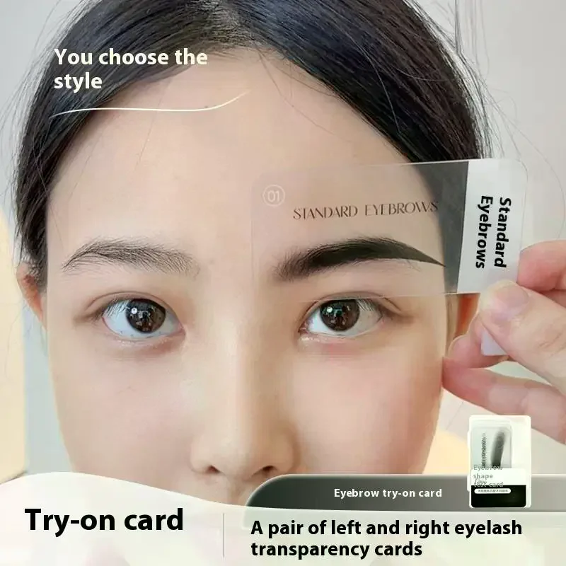 6 paires de cartes d'essai en forme de sourcils, 6 Styles populaires pour une sélection rapide des clients, carte modèle en forme de flèche, simule l'effet de sourcils