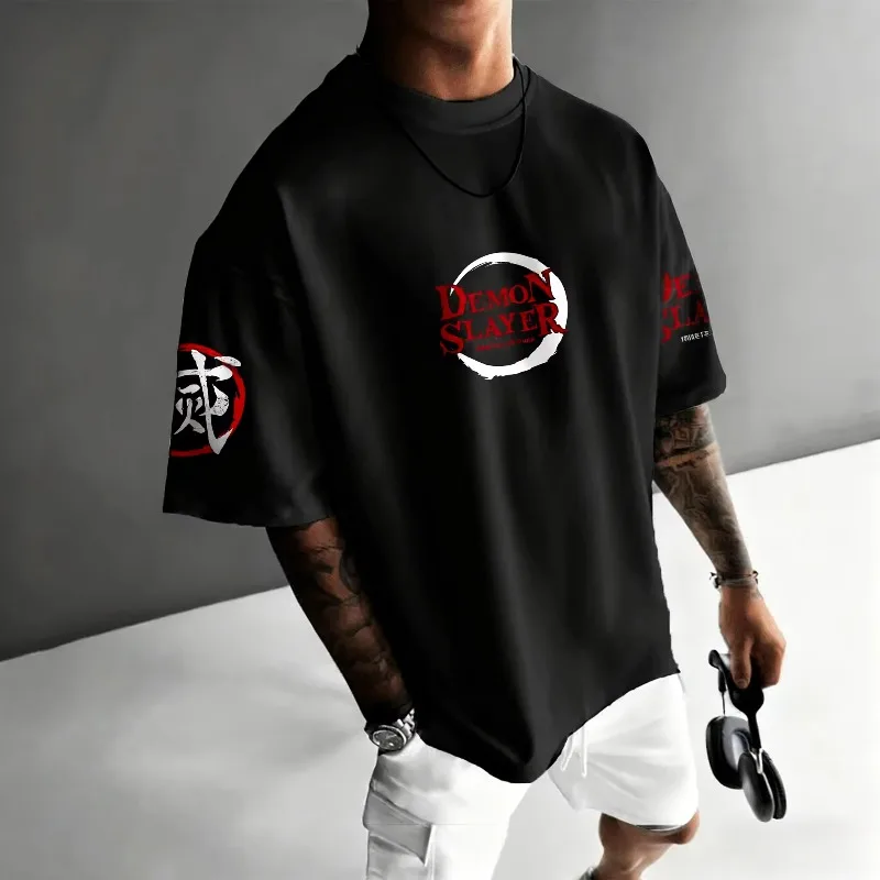 Demon Slayer Anime Charcoal Shirou Printed T-shirt Summer New Product Men's and Women's Casual T-shirt