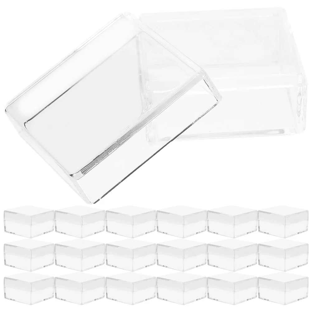 

30Pcs Transparent Square Box Mini Acrylic Display Case Lid for Specimens Gems Small Item Organizer Storage Container