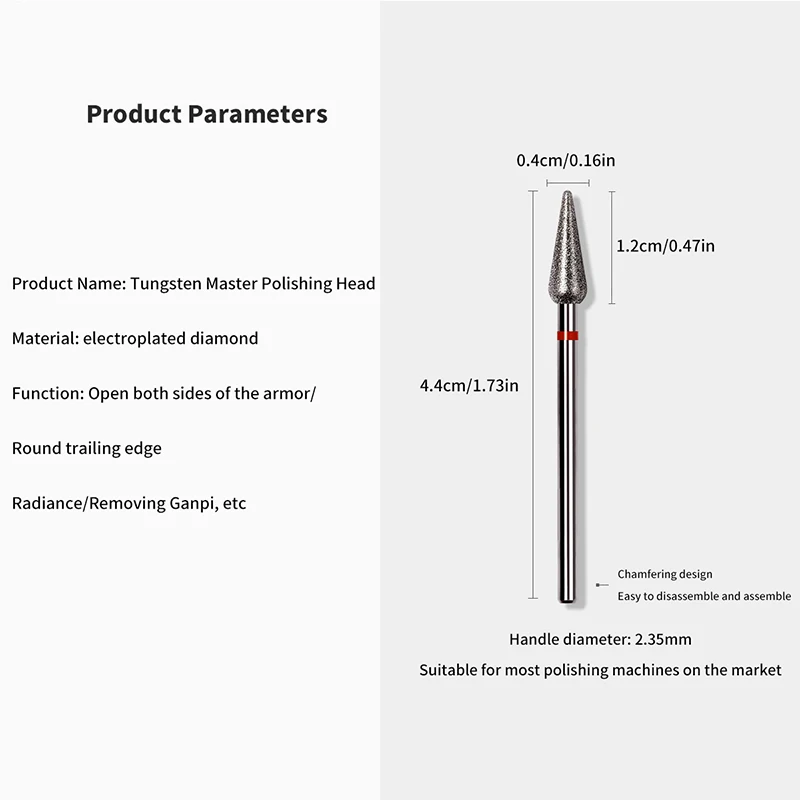 สามเหลี่ยมรูปทรงกรวยเพชรเจาะเล็บ Bits โรตารีรัสเซีย Cuticle Bit เจาะเล็บไฟฟ้าเล็บอุปกรณ์เสริมเล็บเครื่องมือ Art