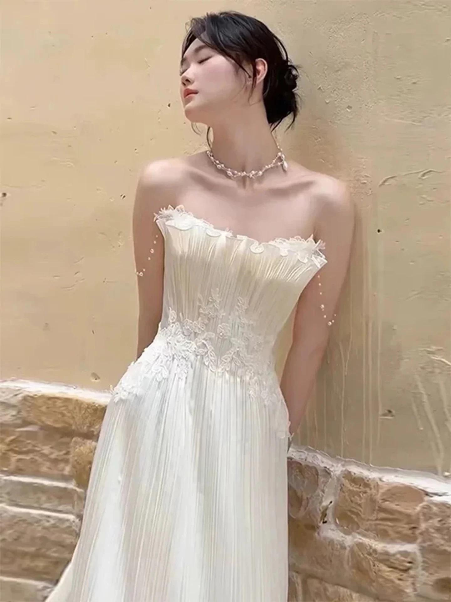 Tube Top Light Wedding Dress 2026 New Bridal French Style Advanced Texture Super Fairy Simple Niche Welcome Dress Wedding