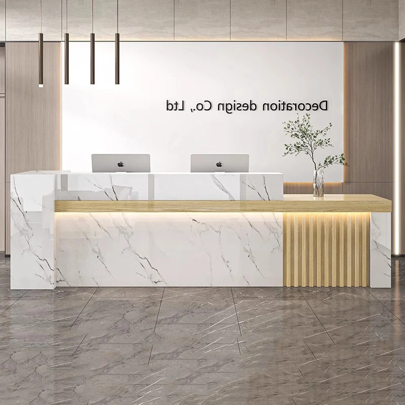 

Modern Office Reception Desks Luxury Decorations Beauty Reception Desk Counter Aesthetic Trendy Hair Salon Commercial Furniture