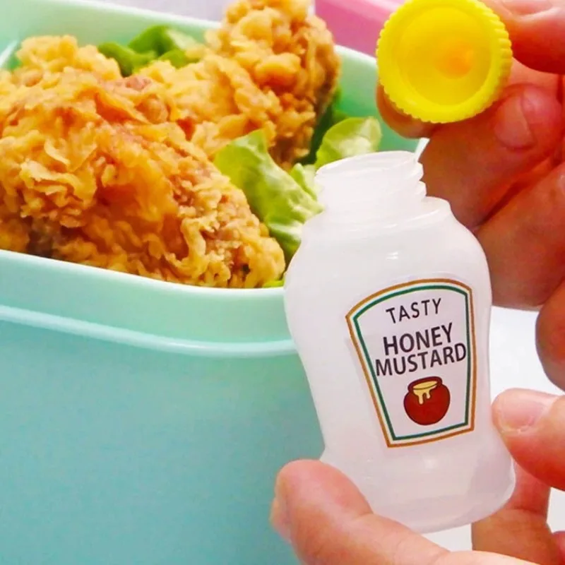 4PCS/Pack Mini Tomato Sauce Bottle 25ML Portable Plastic Container Lunch Boxes Vegetable Salad Fruit SauceConditioning Bottle