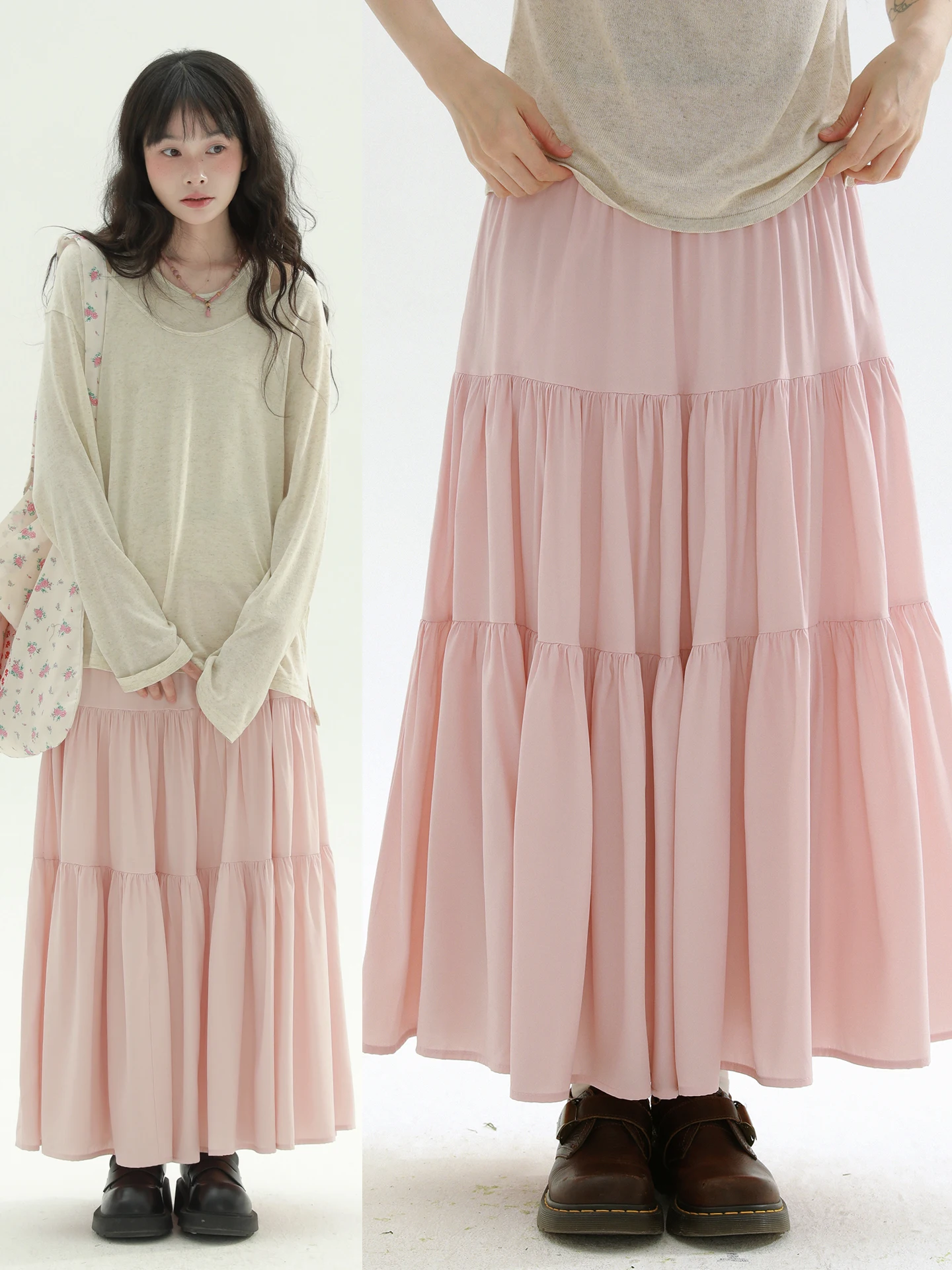 

Редкое повседневное длинное платье-юбка А-силуэта с завышенной талией, женское, премиум-класса, модное, весеннее, стандартный крой