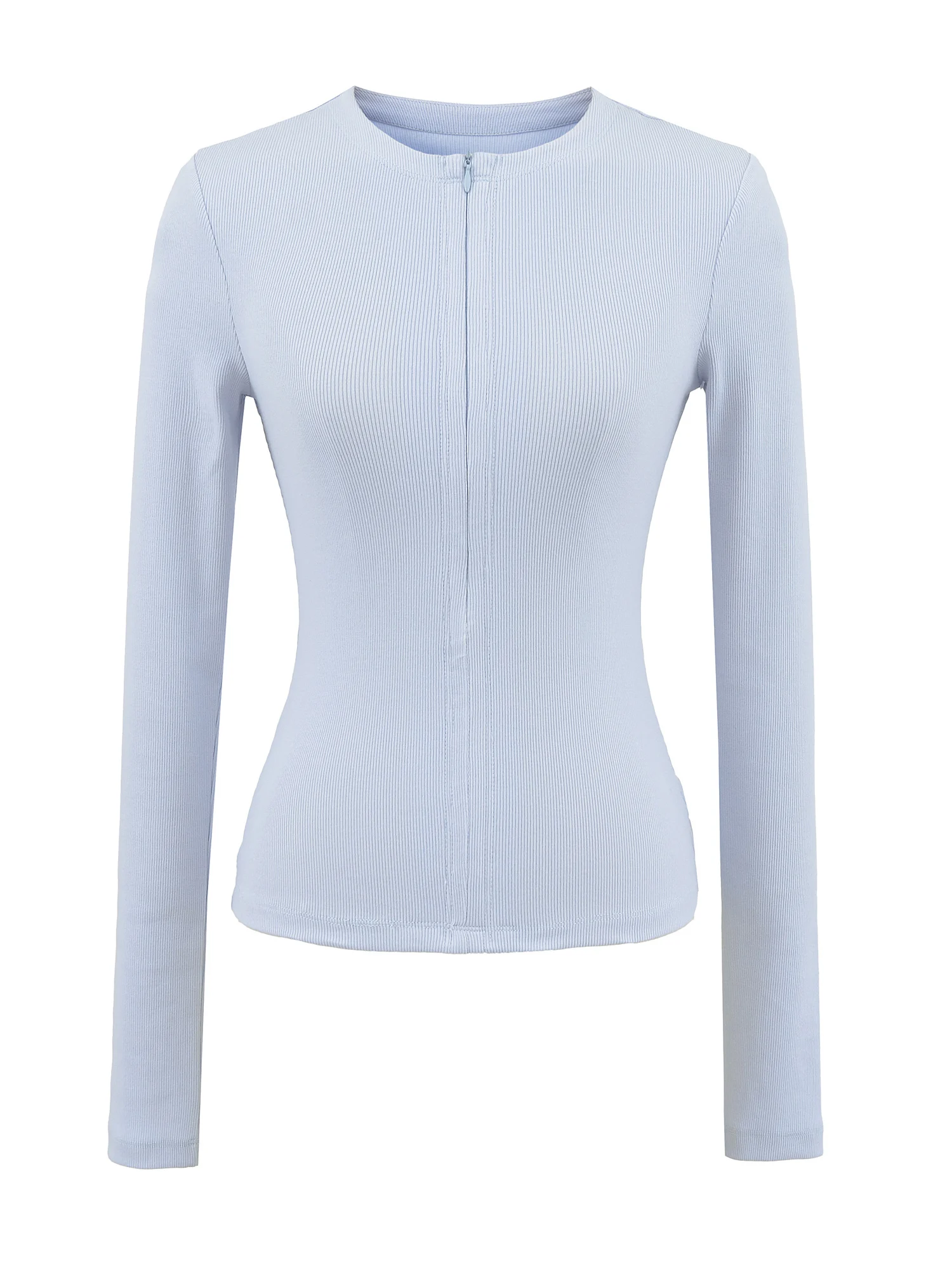 

Для похудения ort American Sle Женский спортивный круглый кардиган Ne Jaet с невидимой молнией и застежкой-молнией на талии Long Sve Cotton Blend