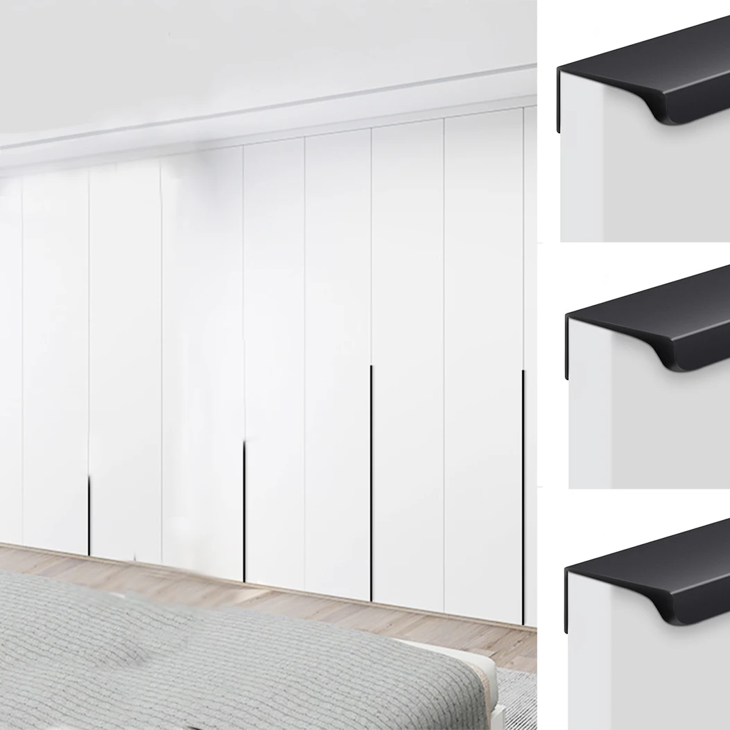 Cabinet Handle Drawer Concealed Handle Hidden Kitchen Cabinet Wardrobe Handle Furniture Hardware 15cm Finger Edge Drawer Pull