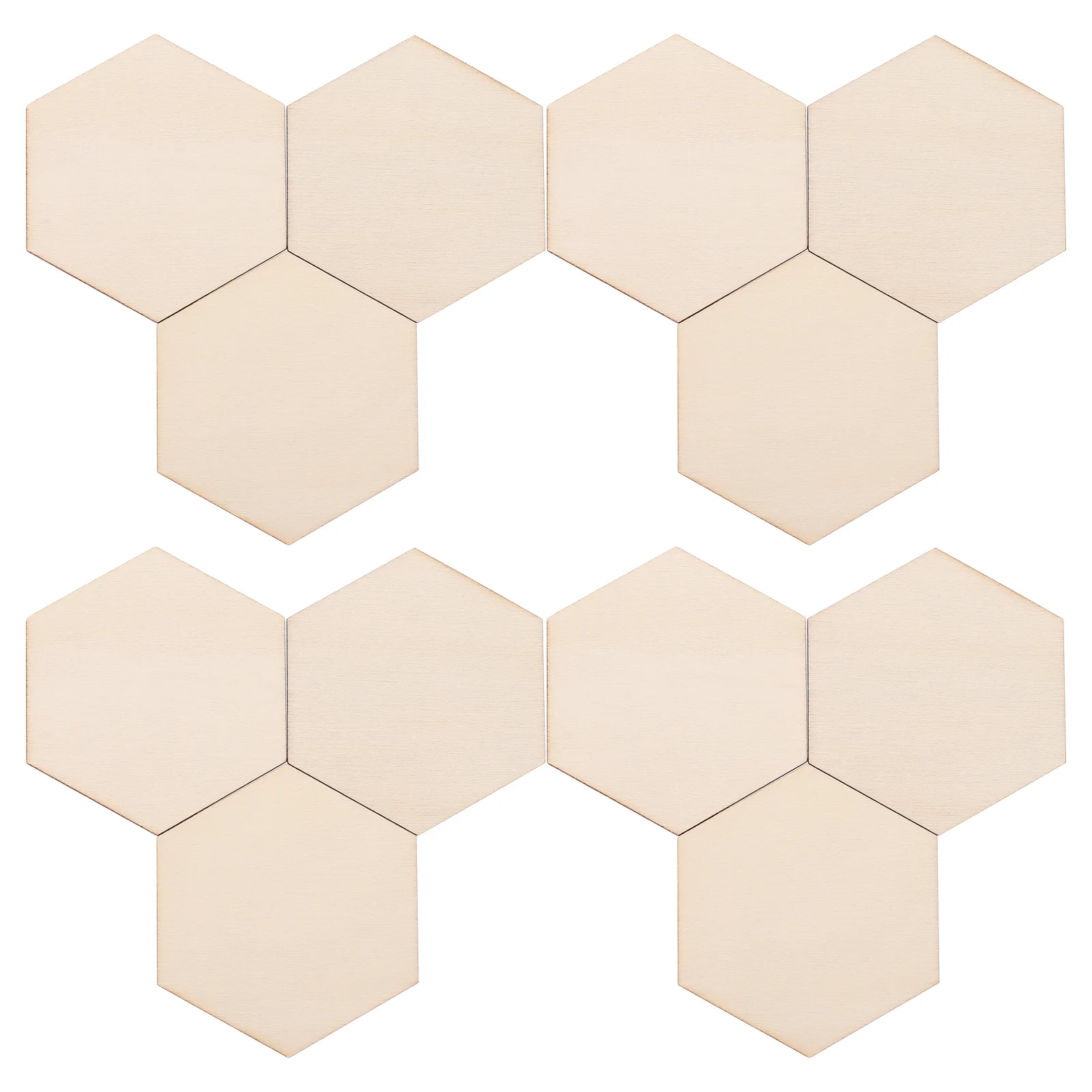 

100pcs Wooden Craft Hexagon Cutout Unfinished Natural Wood Panels For Diy Painting Home Wall Decor Wedding Party Decoration